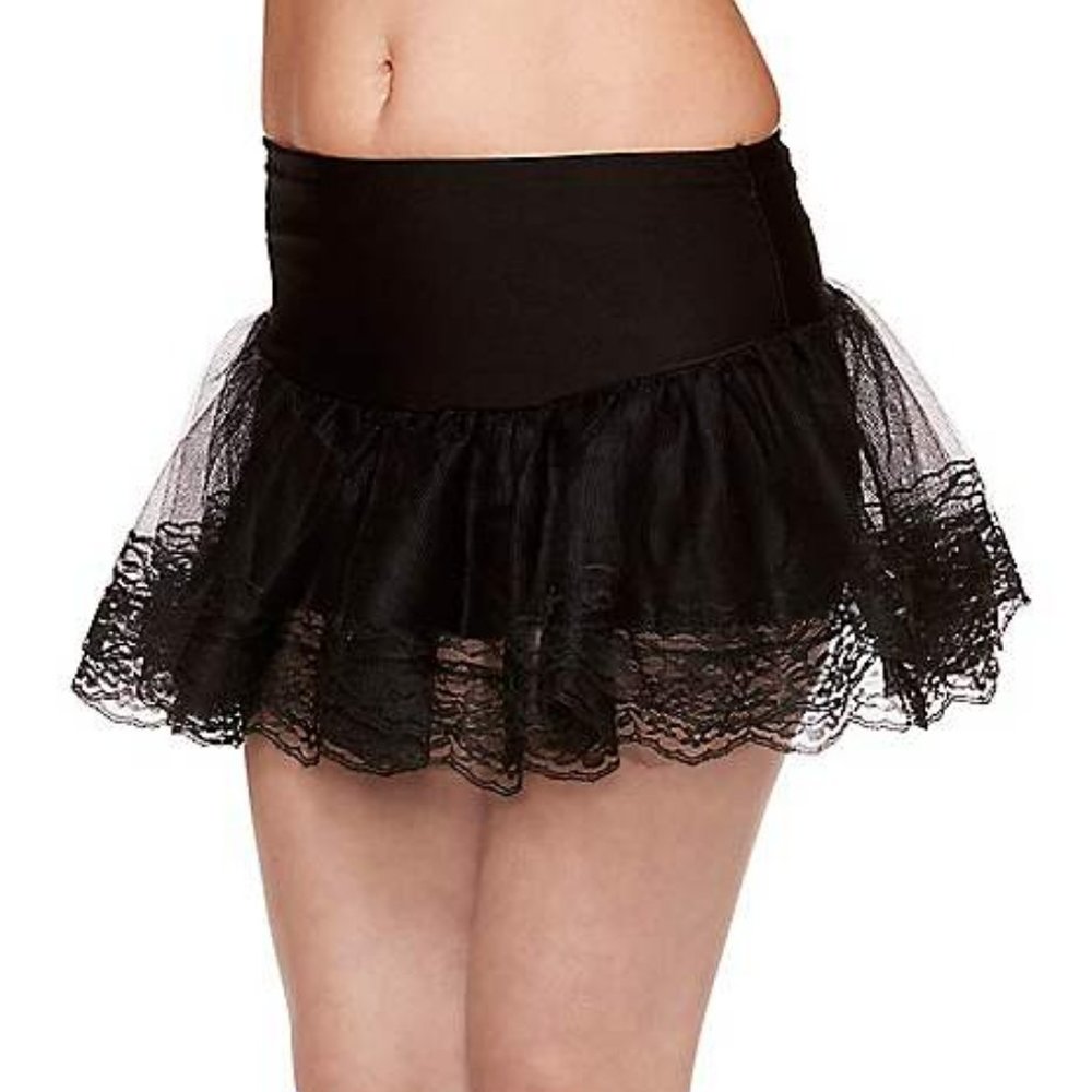 Black Adult Petticoat with Lace